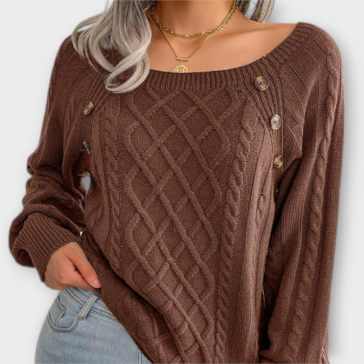 Malia - Jersey con botones y diseño de trenzas
