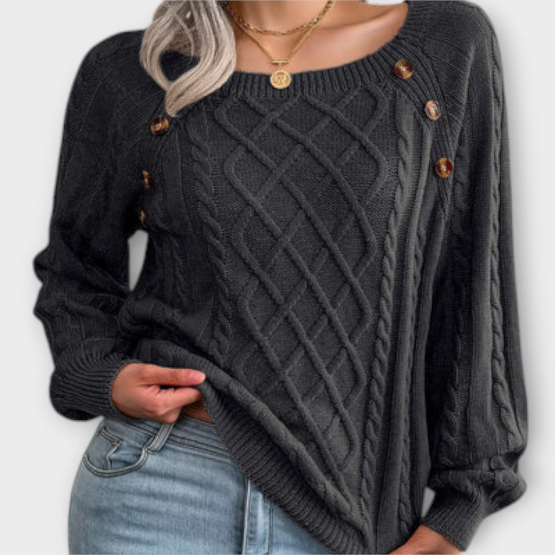 Malia - Jersey con botones y diseño de trenzas