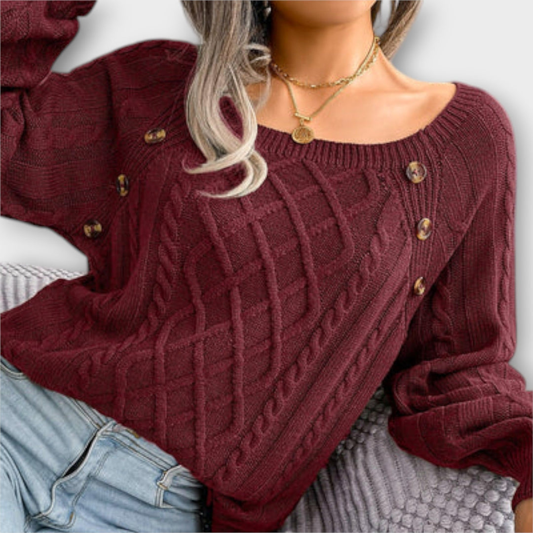 Malia - Jersey con botones y diseño de trenzas