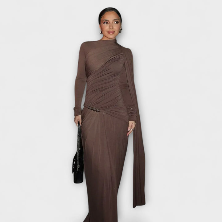 Vestido largo - Elegante con cuello alto