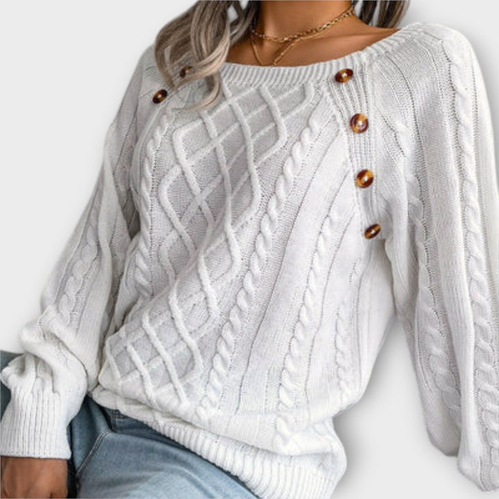 Malia - Jersey con botones y diseño de trenzas
