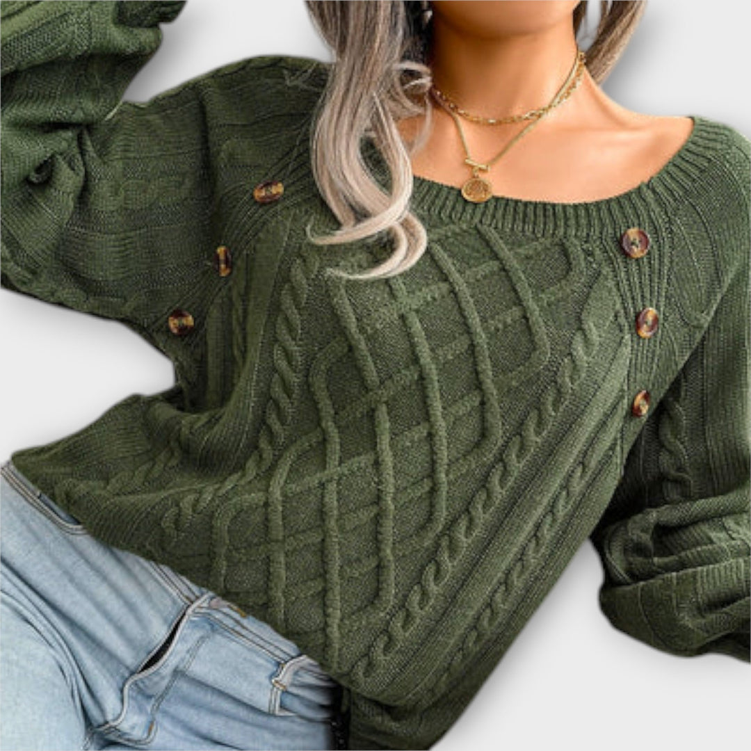 Malia - Jersey con botones y diseño de trenzas
