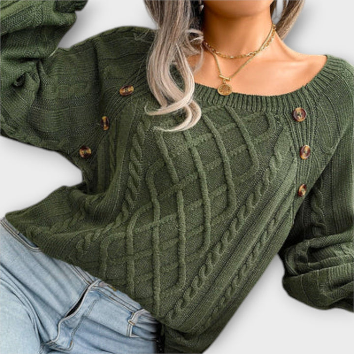Malia - Jersey con botones y diseño de trenzas
