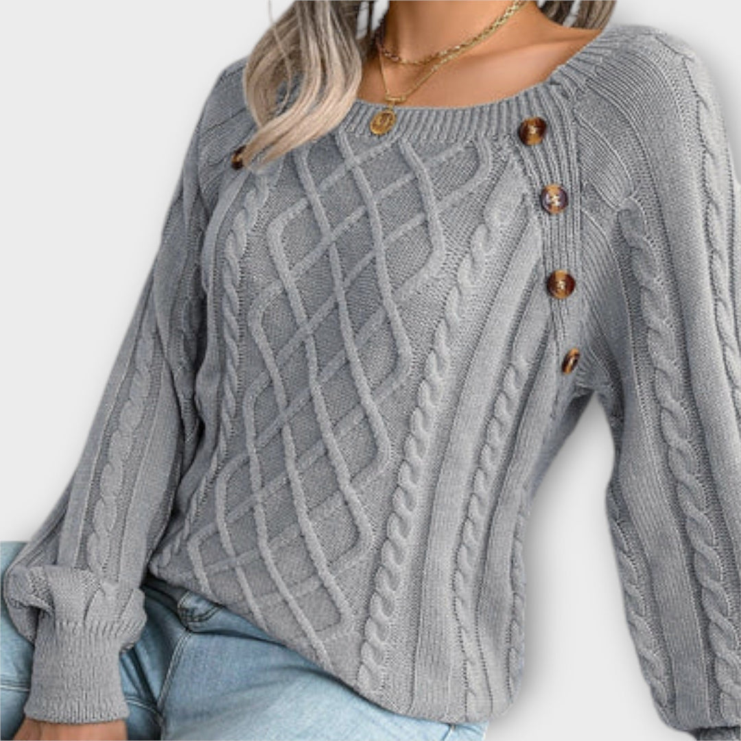 Malia - Jersey con botones y diseño de trenzas