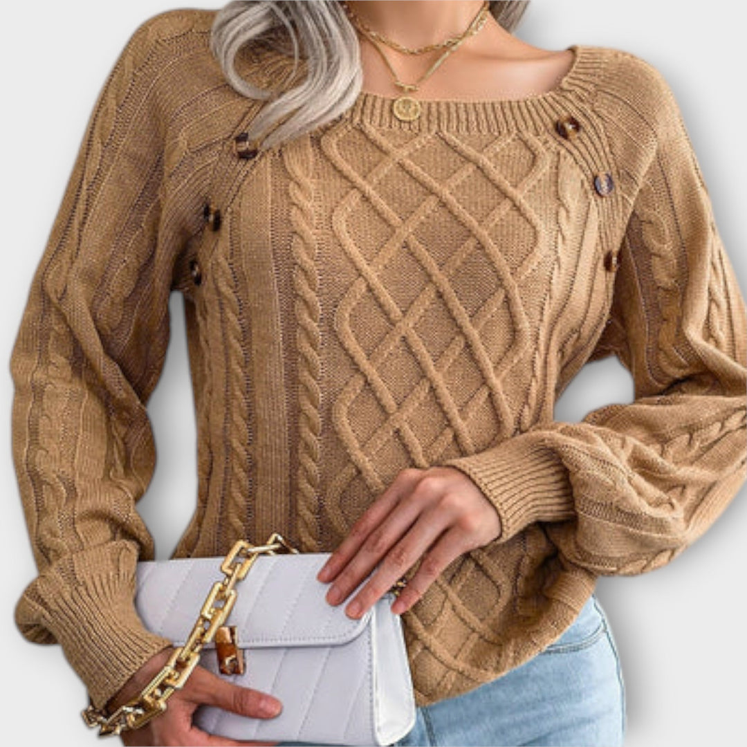 Malia - Jersey con botones y diseño de trenzas