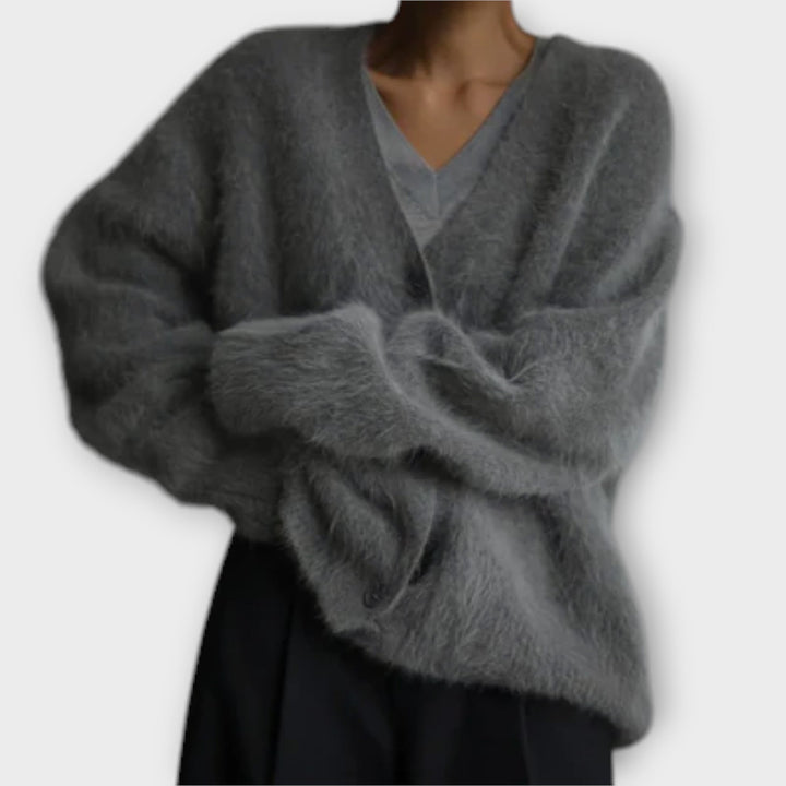 Dahlia - Cardigan de peluche elegante