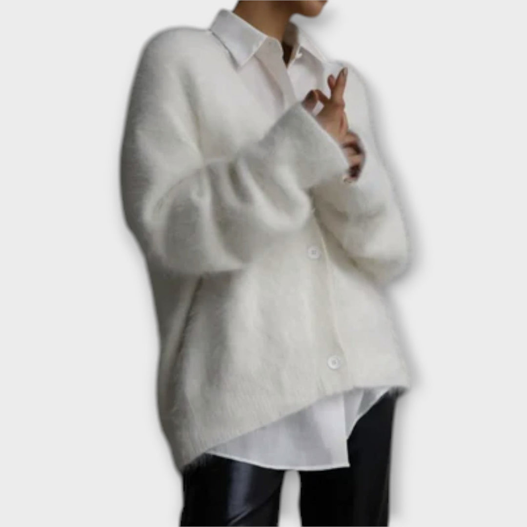Dahlia - Cardigan de peluche elegante