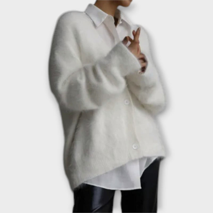 Dahlia - Cardigan de peluche elegante