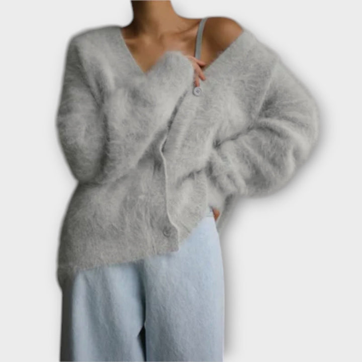 Dahlia - Cardigan de peluche elegante