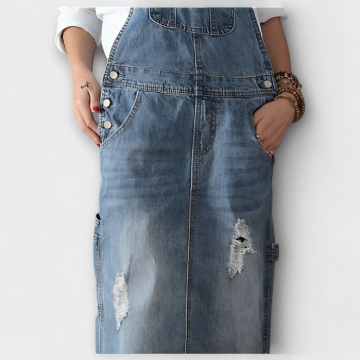 Alexa - Vestido largo de estilo denim