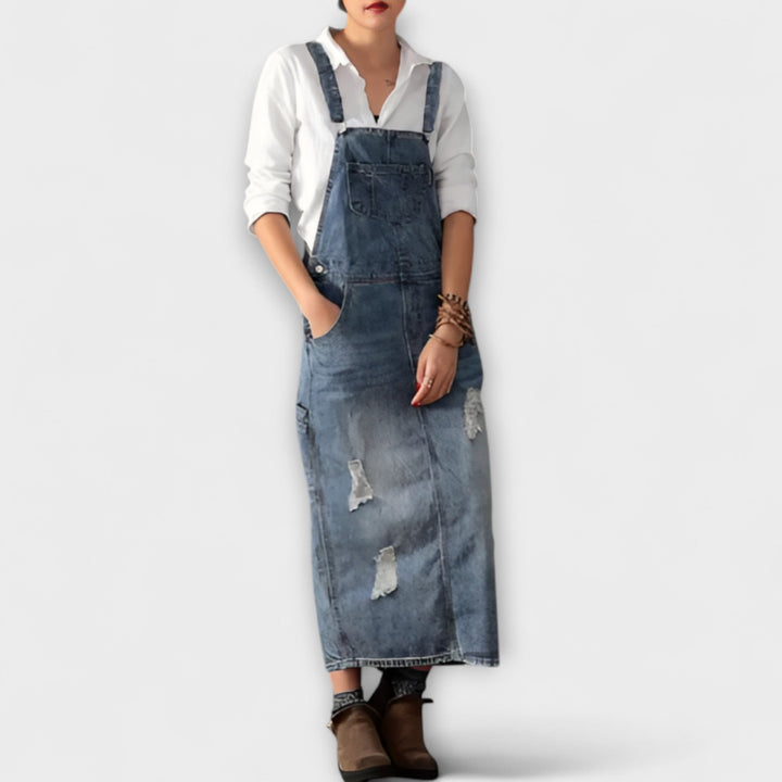 Alexa - Vestido largo de estilo denim