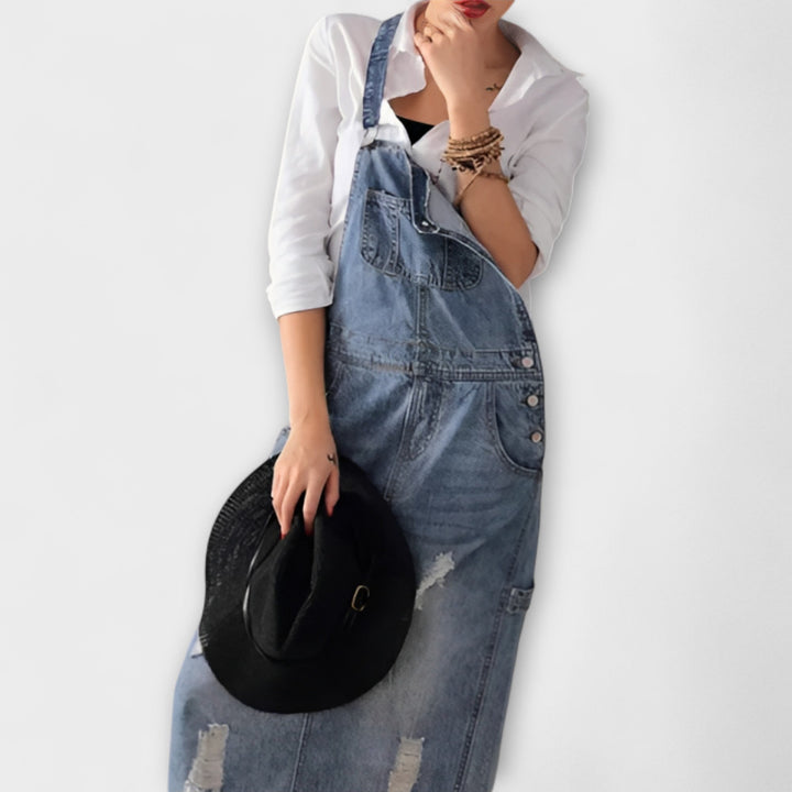 Alexa - Vestido largo de estilo denim