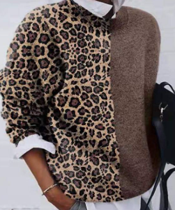 Marina - Jersey con mangas de leopardo
