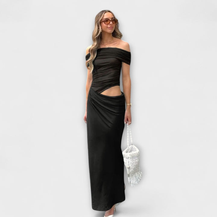 Puss - Vestido Maxi Amarillo con Volantes