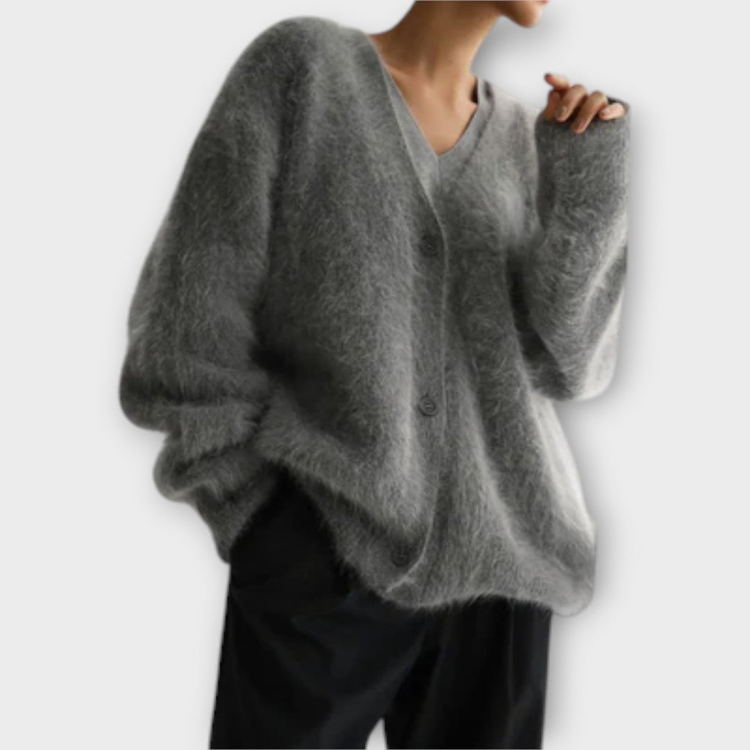 Dahlia - Cardigan de peluche elegante