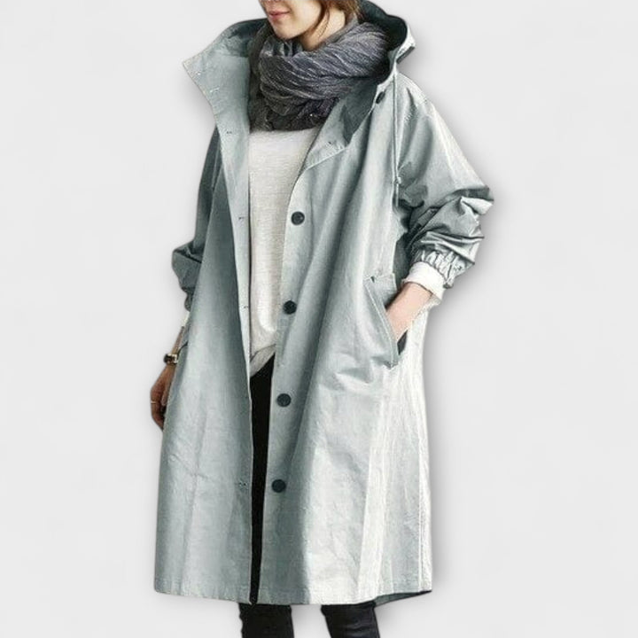 Andréa - Elegante abrigo trench gris
