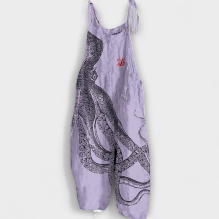 Greta - Mono beige con diseño de pulpo
