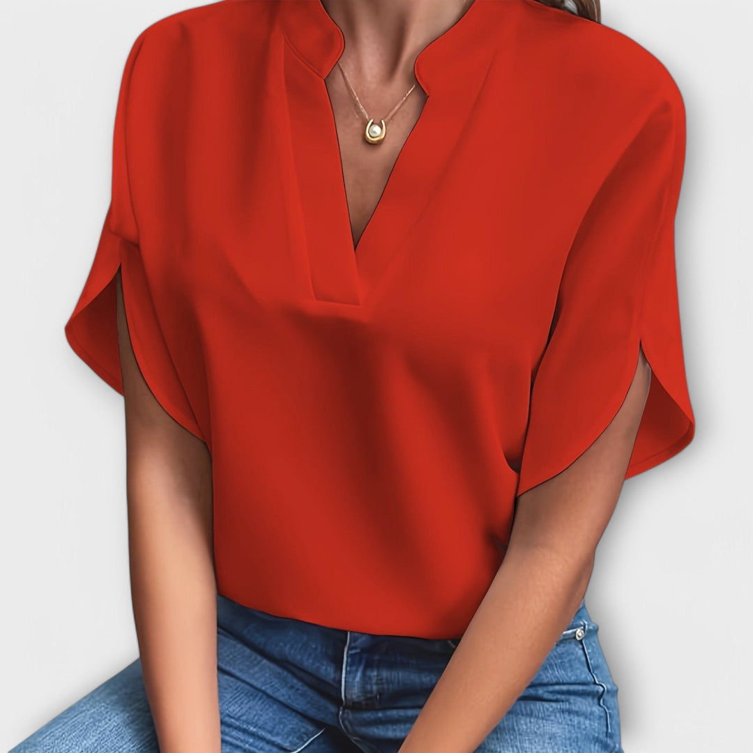 Vivi - Blusa ligera blanca con escote en V