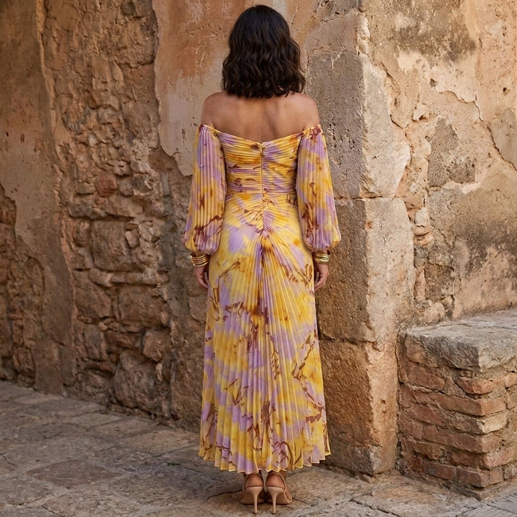 Gregoria - Vestido largo floral con escote profundo