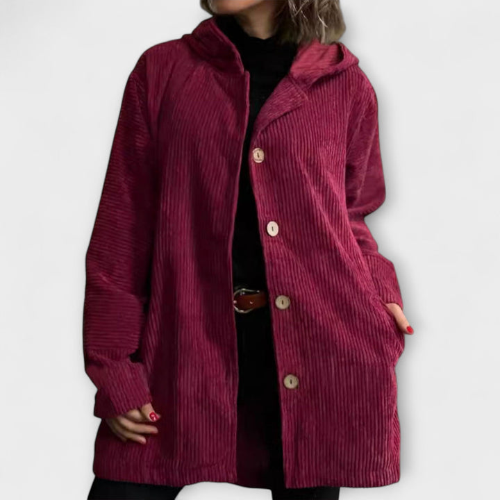 Ladia - Chaqueta con capucha de cordón en burdeos