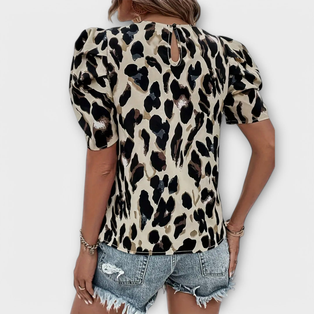 Amelia - Blusa con estampado de leopardo elegante