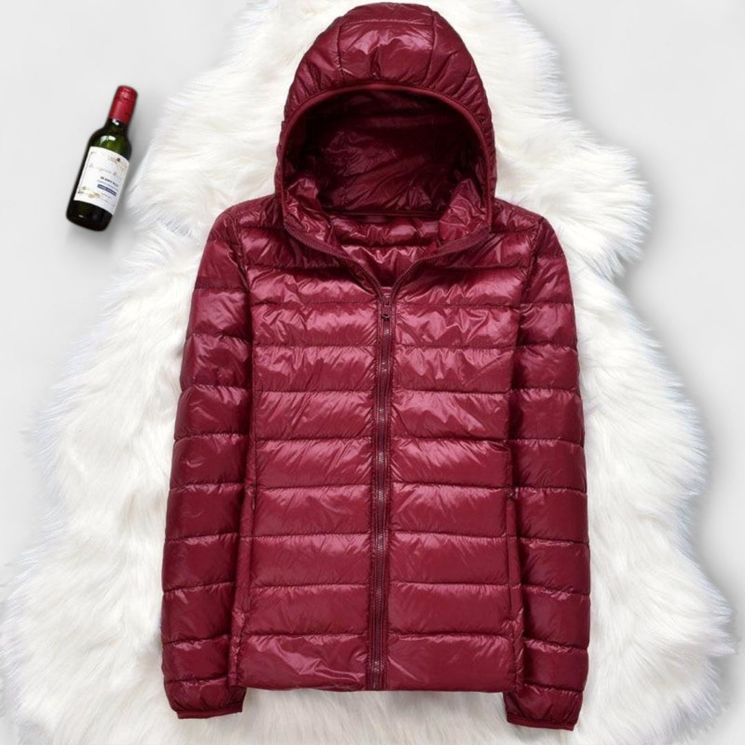 Manuela - Chaqueta de invierno rosa claro con capucha