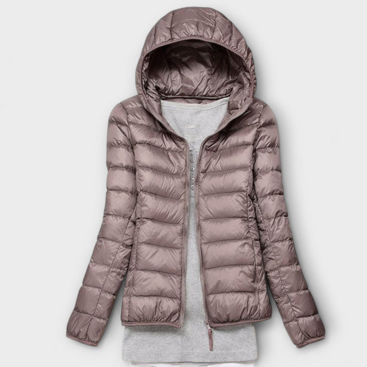 Manuela - Chaqueta de invierno rosa claro con capucha