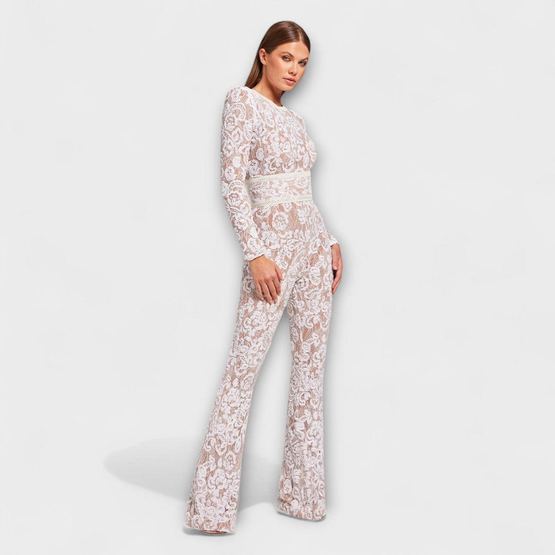 Theresia - Mono blanco con corsé elegante