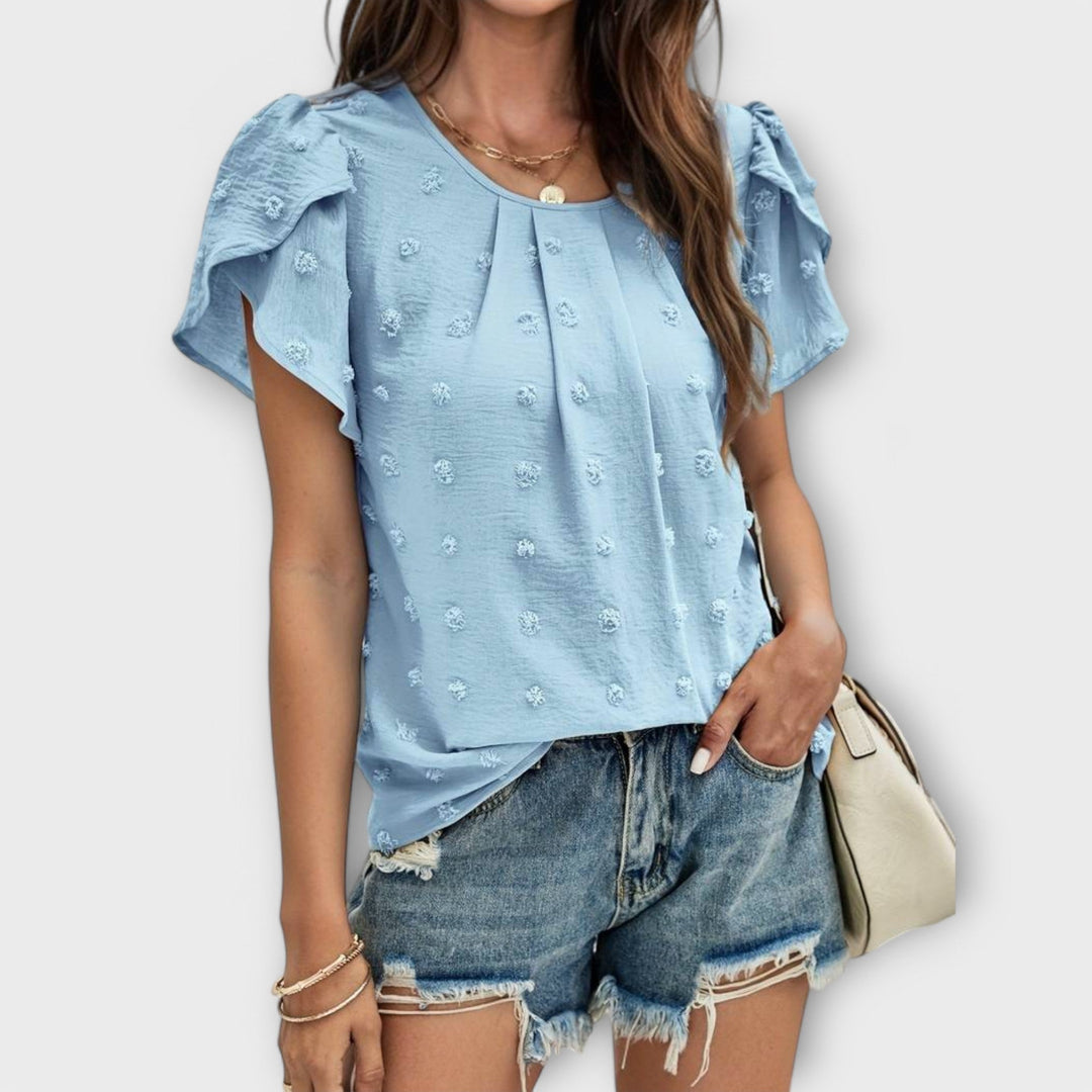 Charlotte - Blusa de lunares burdeos
