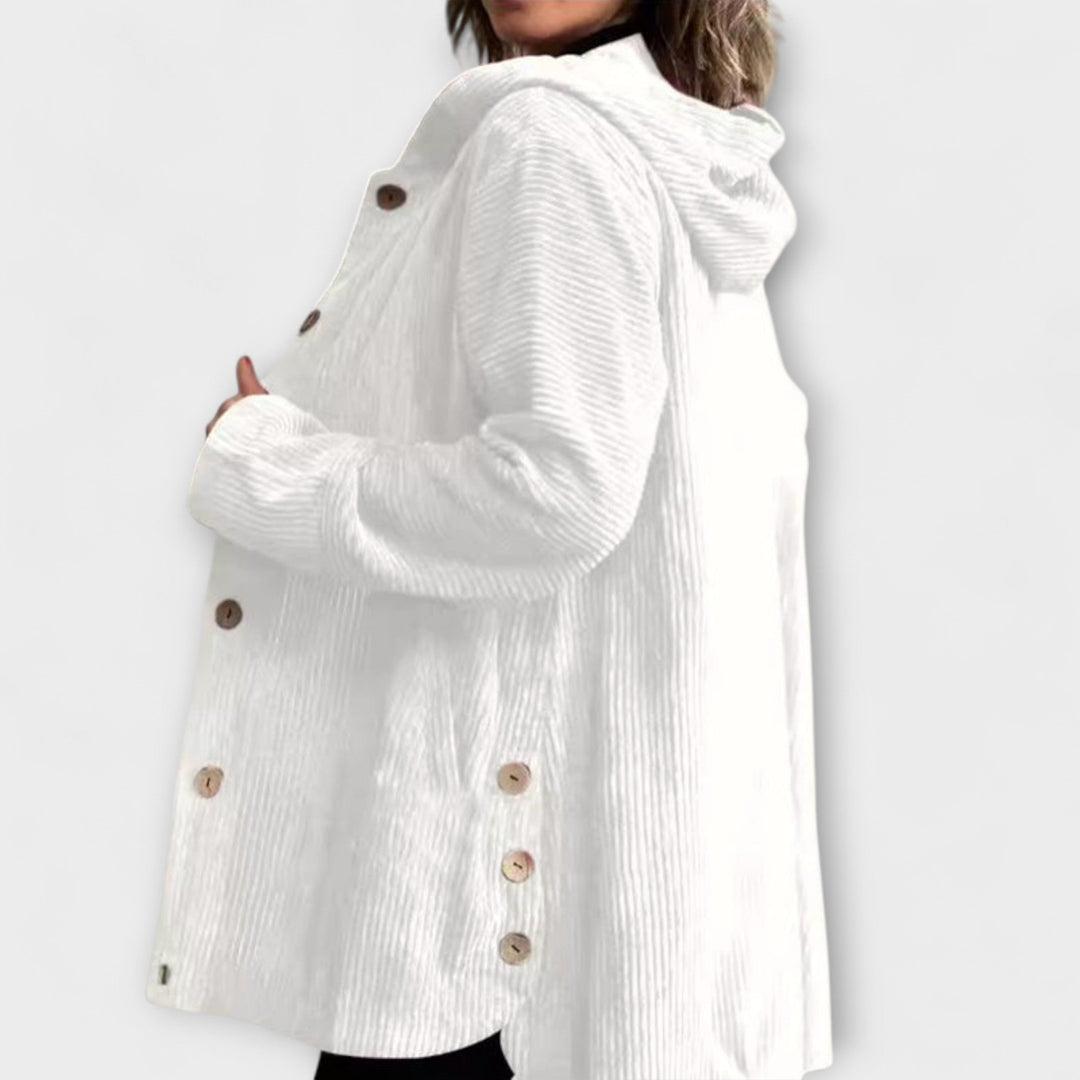Ladia - Chaqueta con capucha de cordón en burdeos