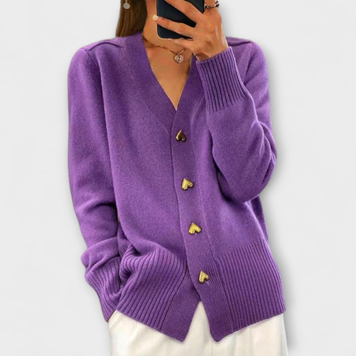 Marij - Cárdigan con escote en V de estilo vintage