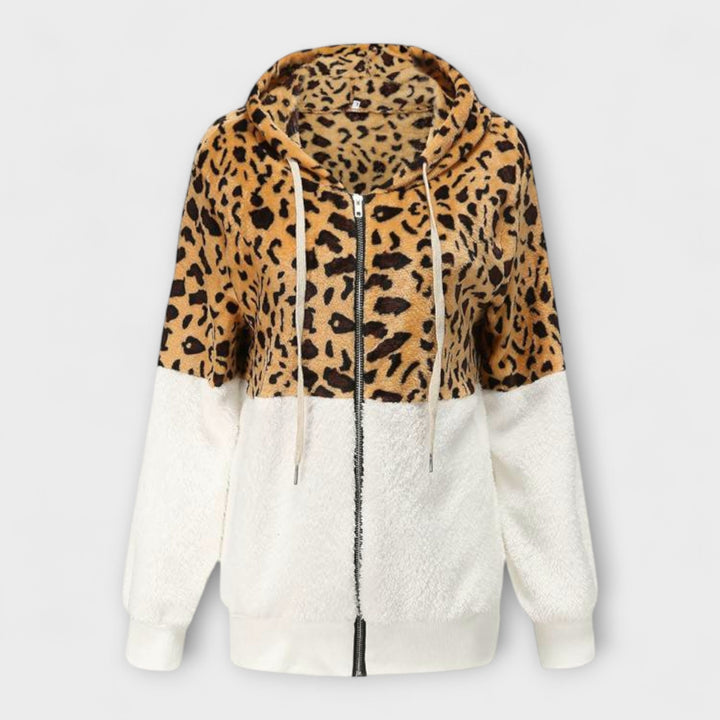 Lea - Jersey de felpa con capucha y estampado de leopardo