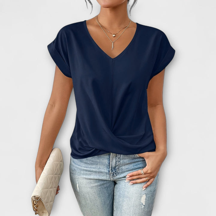 Eloise - Top rosa claro con escote en V