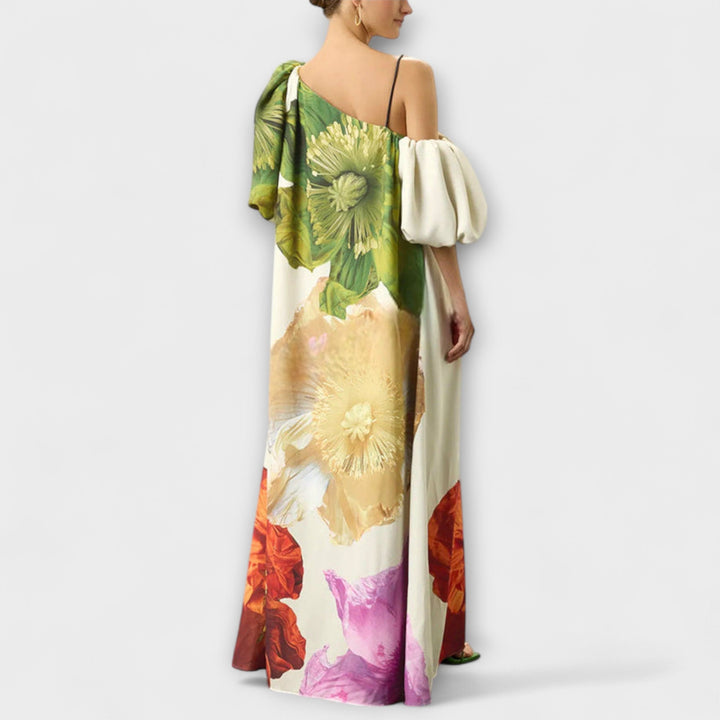 Skylar - Vestido maxi con estampado floral y mangas abullonadas