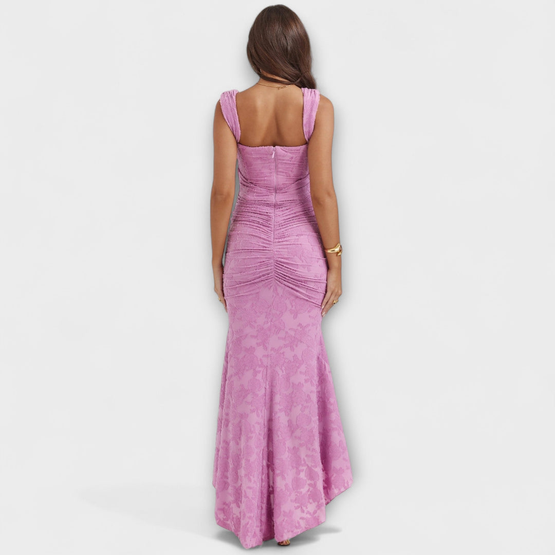 Renske - Vestido Maxí Lila con Corsé