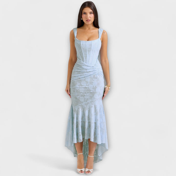 Renske - Vestido Maxí Lila con Corsé