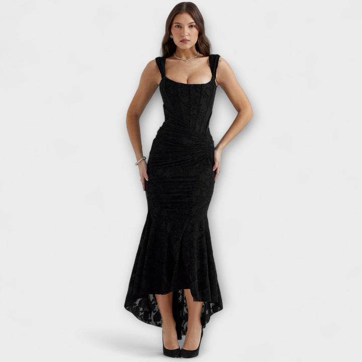 Renske - Vestido Maxí Lila con Corsé