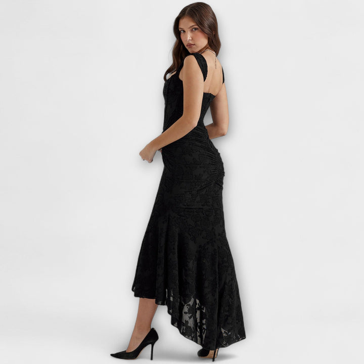 Renske - Vestido Maxí Lila con Corsé