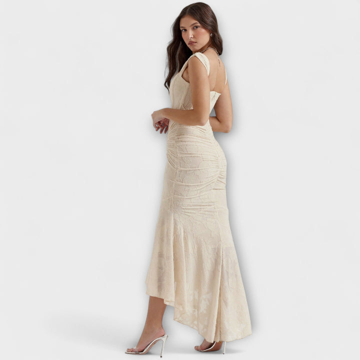 Renske - Vestido Maxí Lila con Corsé