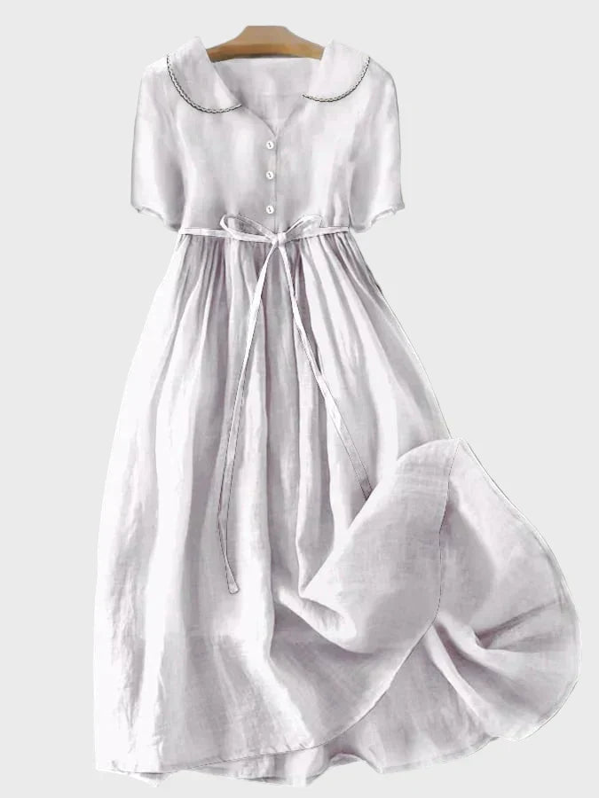 Vestido de botones color lavanda
