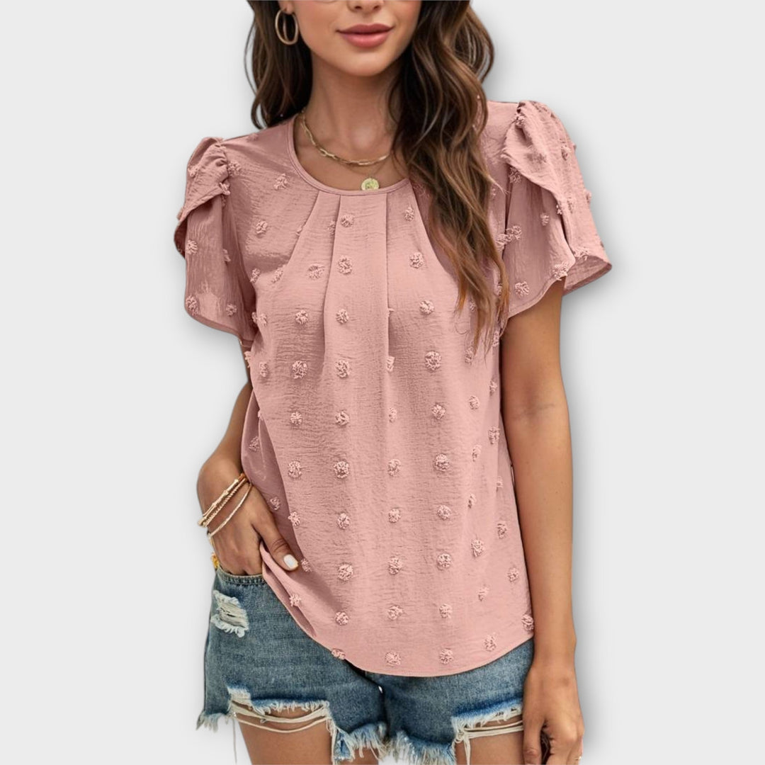 Charlotte - Blusa de lunares burdeos