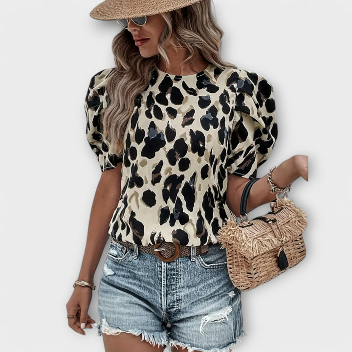 Amelia - Blusa con estampado de leopardo elegante