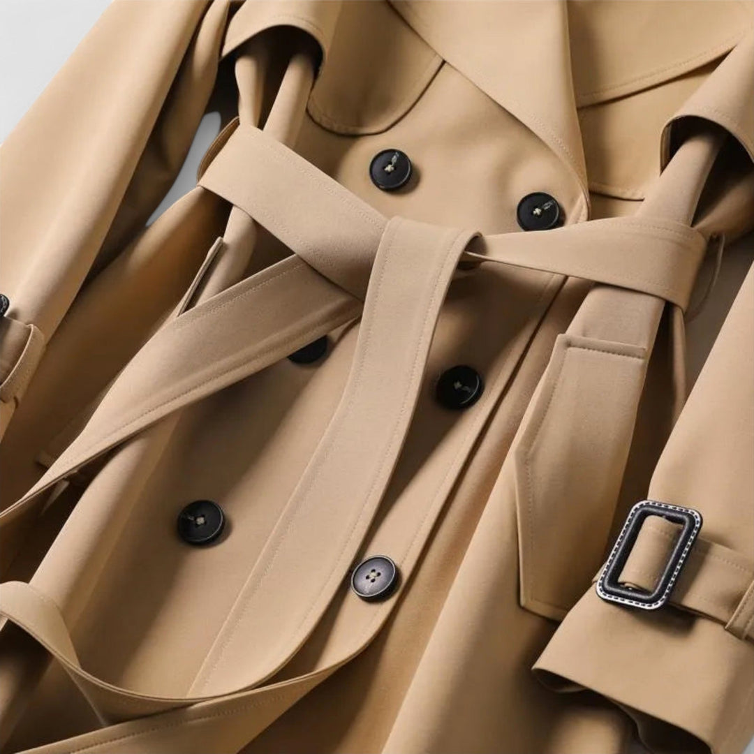 Jualita - Trenchcoat clásico para mujeres en color beige