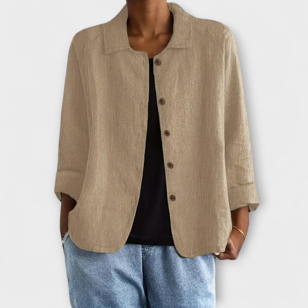 Mira - Chaqueta ligera de punto en rosa claro