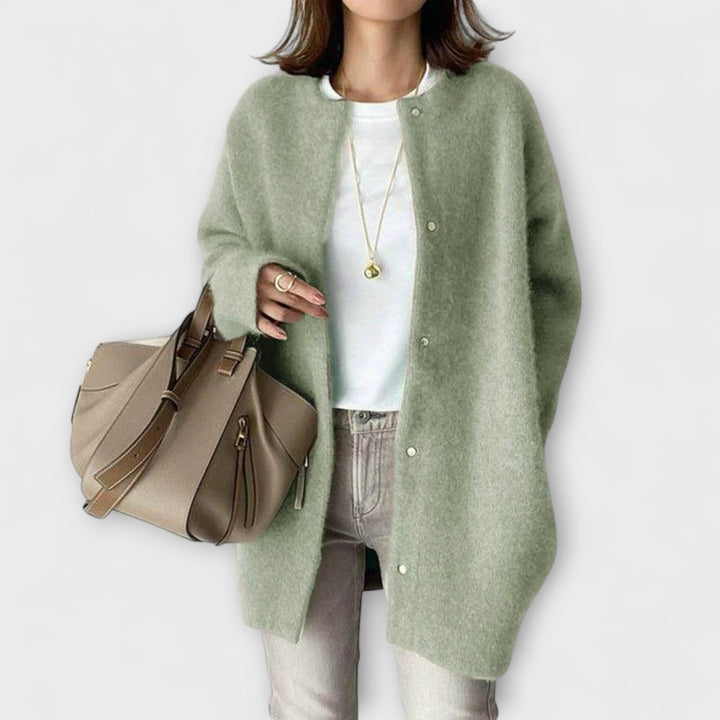 Amy - Chaqueta beige de corte relajado y cómoda