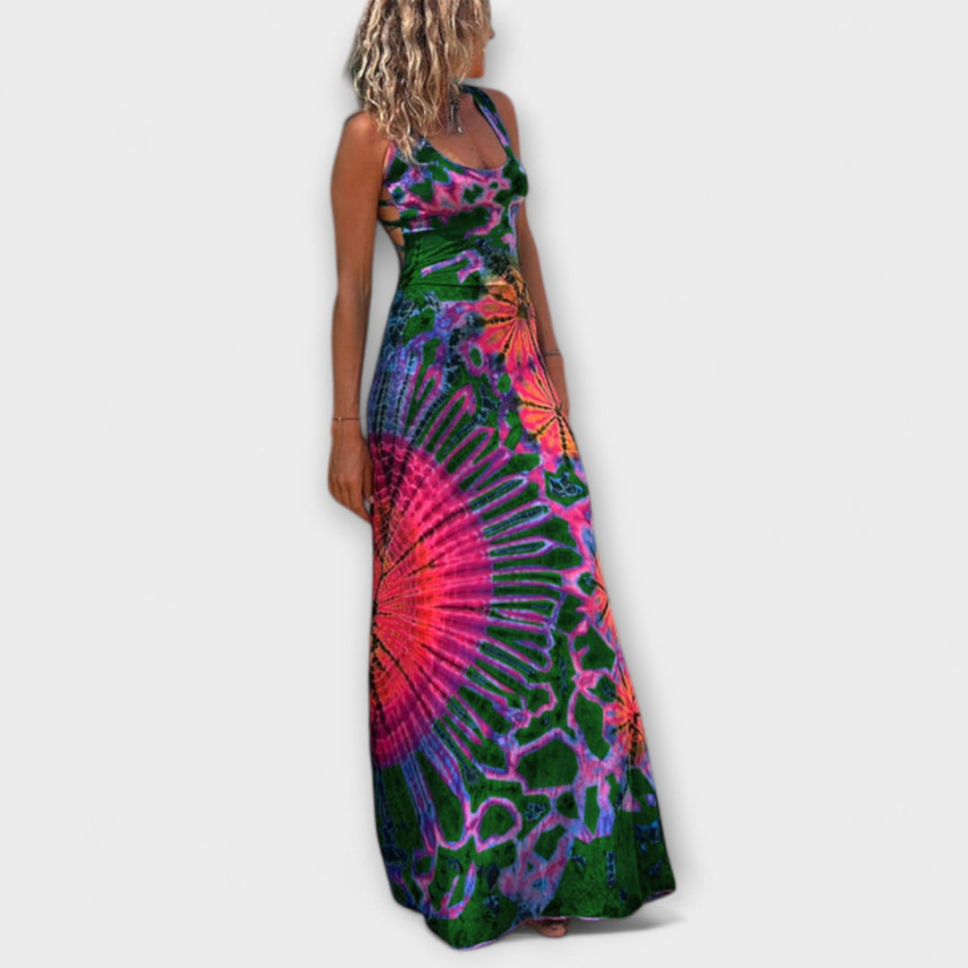 Ronja - Vestido Maxi Tie-Dye en tonos Rosa y Azul
