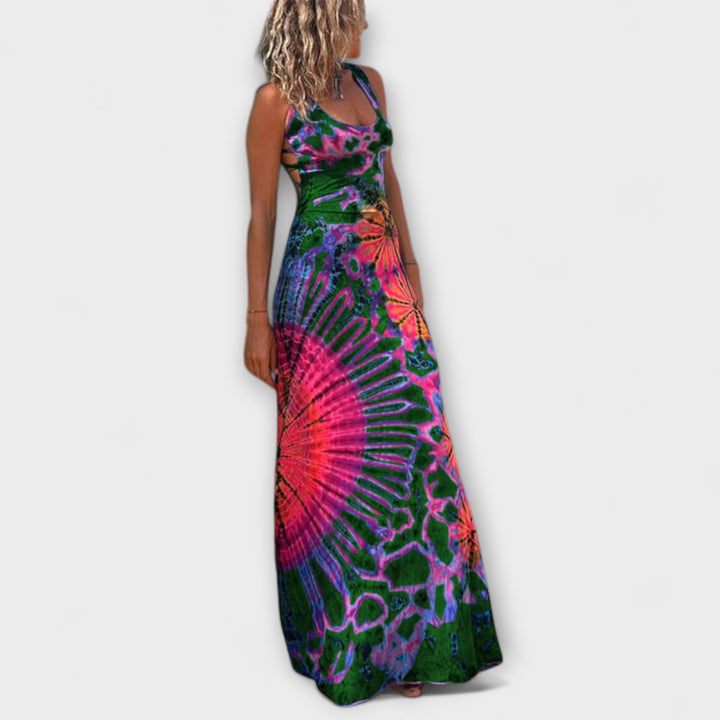 Ronja - Vestido Maxi Tie-Dye en tonos Rosa y Azul