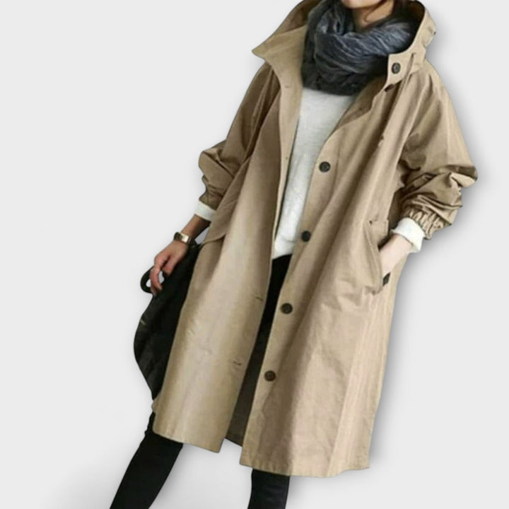 Andréa - Elegante abrigo trench gris