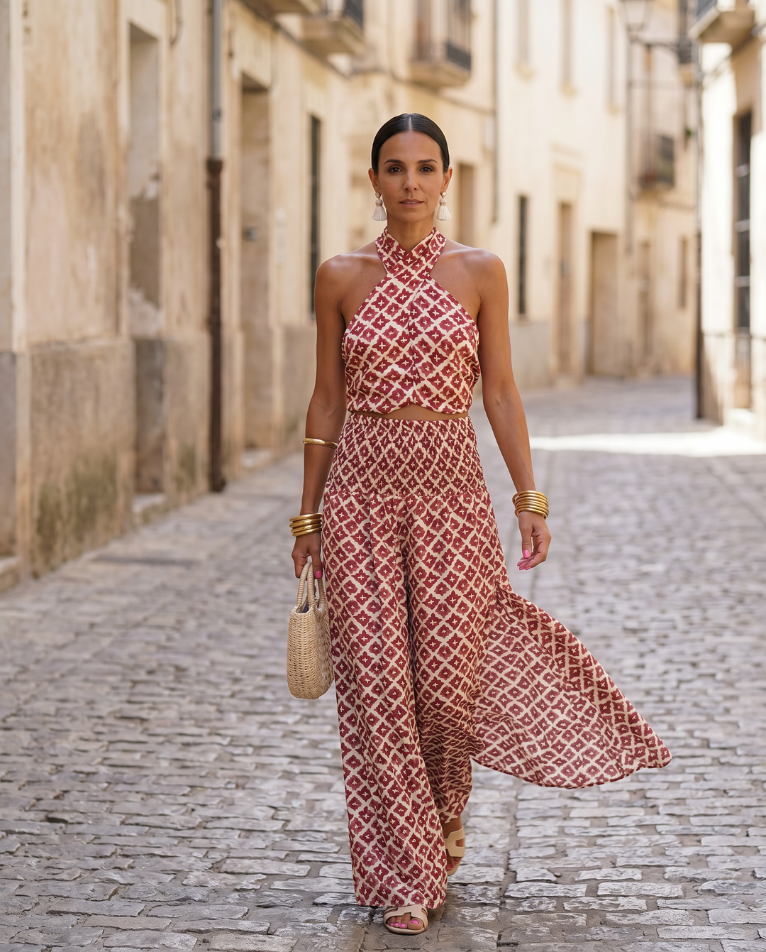 Justa - Conjunto de dos piezas con cuello halter