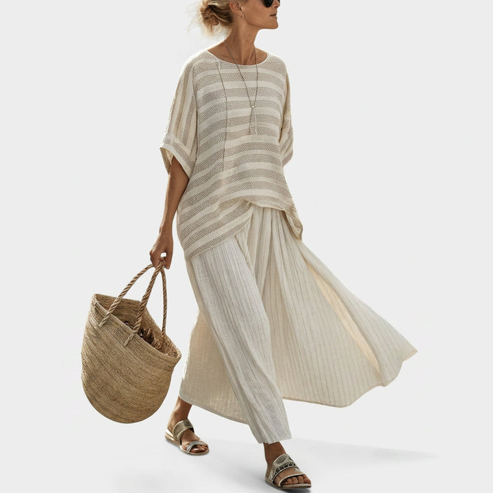 Isaura - Conjunto elegante de lino beige